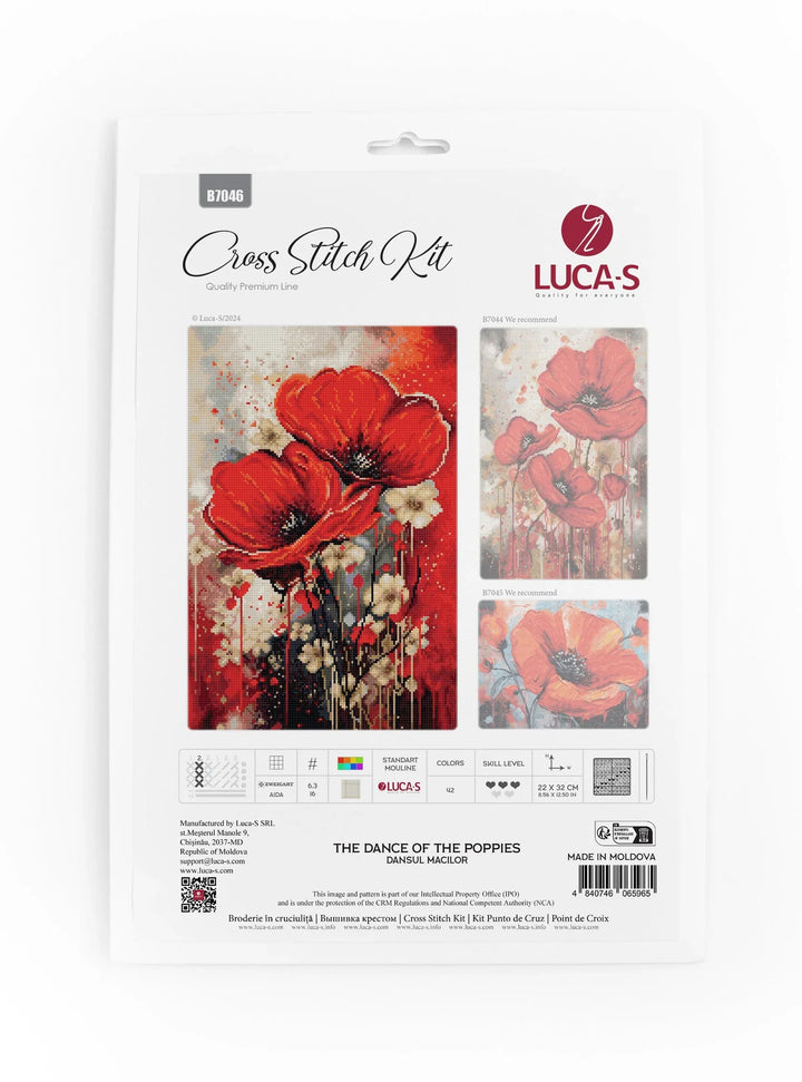 The Dance of The Poppies B7046L Counted Cross-Stitch Kit