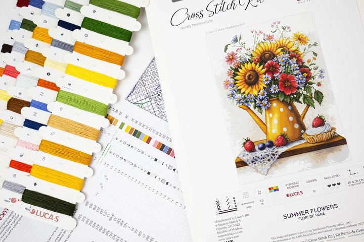 Summer Flowers Counted Cross-Stitch Kit by Luca-S B7052L