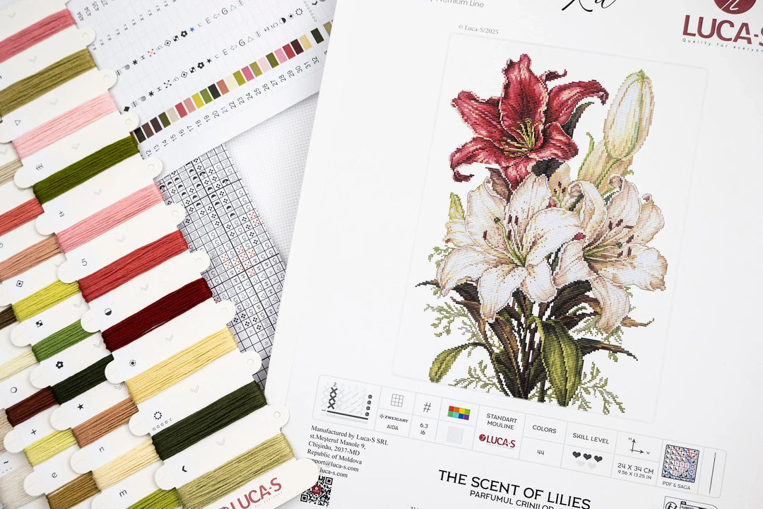The scent of Lilies Counted Cross-Stitch Kit by Luca-S B7054L