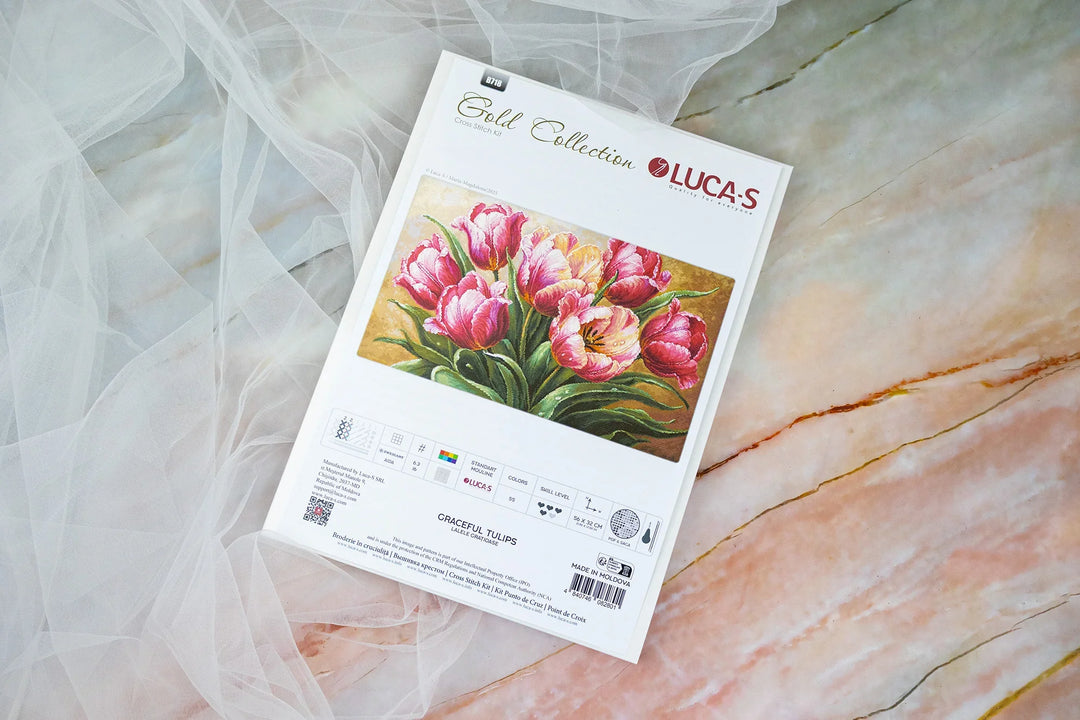 Graceful Tulips Counted Cross-Stitch Kit by Luca-S B718L