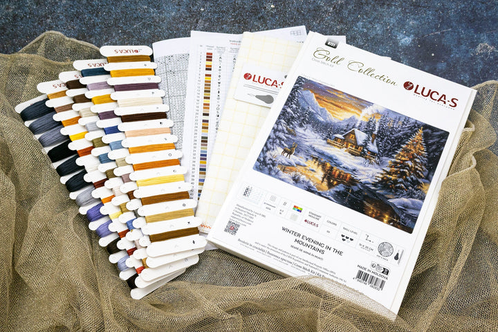 Winter Evening in the Mountains Counted Cross-Stitch Kit by Luca-S B721L