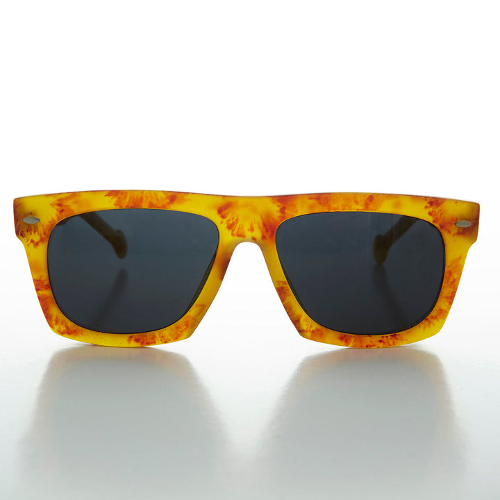 Classic Thick Square Flat Top 1950s Retro Sunglass - Bahama