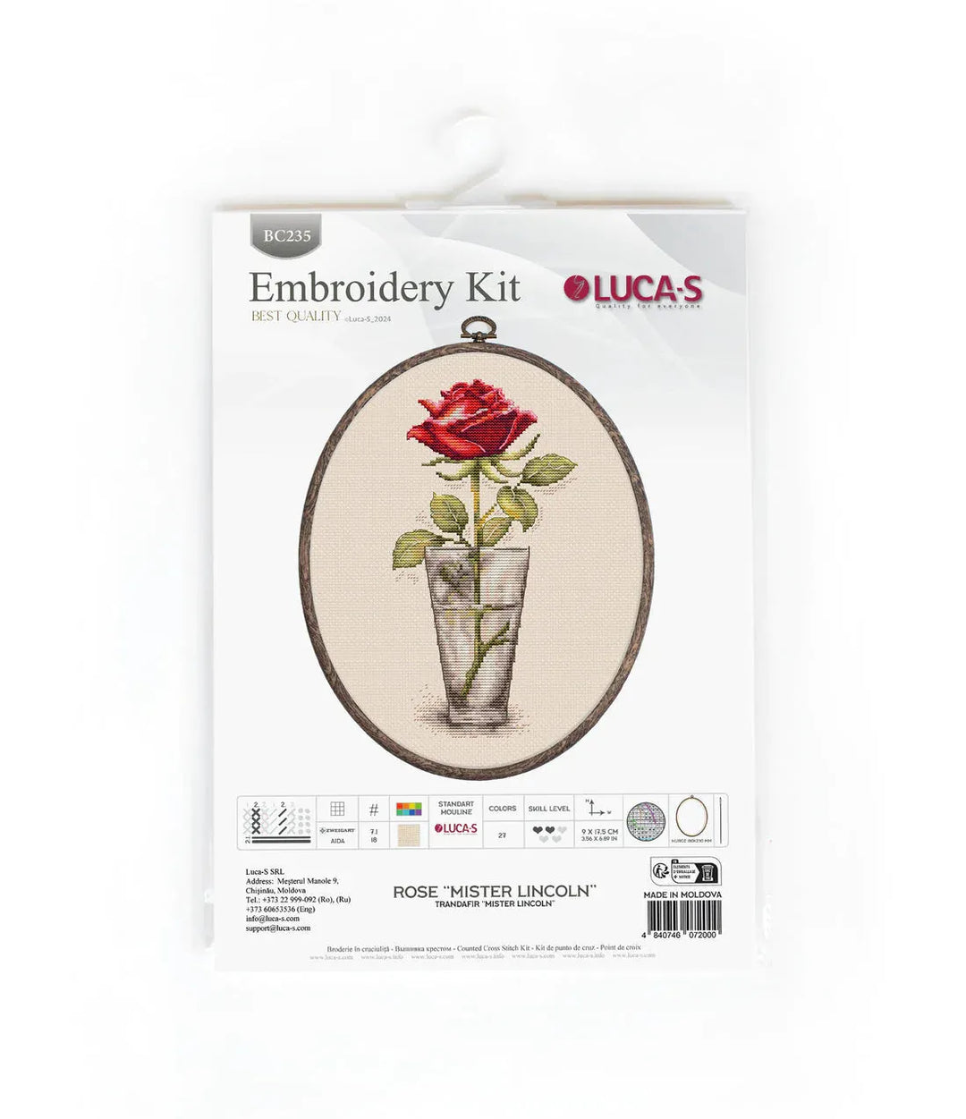 Rose Mister Lincoln BC235L Counted Cross-Stitch Kit
