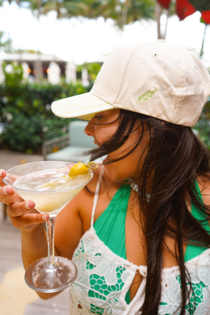 Bikinis & Dirty Martinis - Green Stripe Trucker Hat