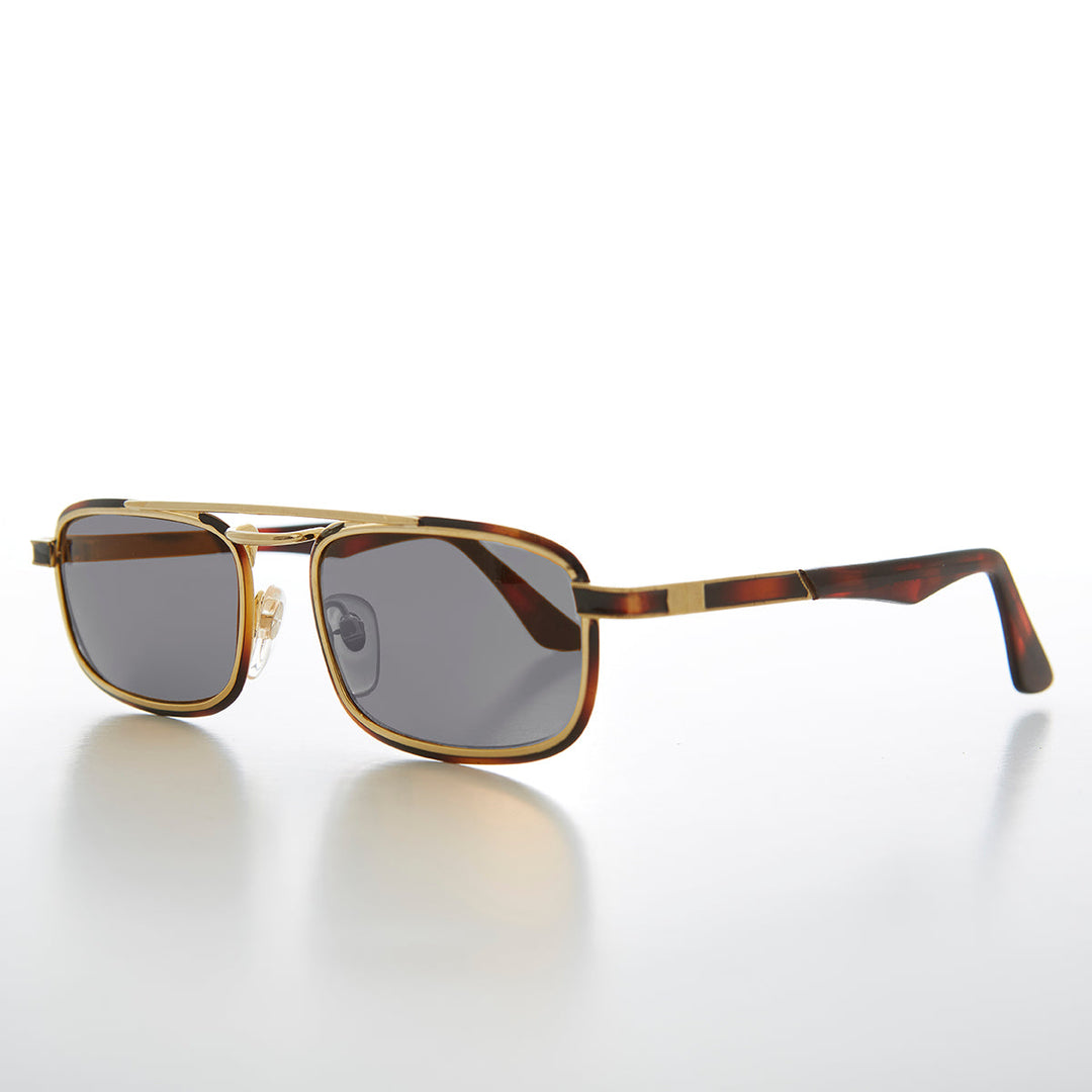 Gold Rectangular 80s Aviator Sunglasses - Beau