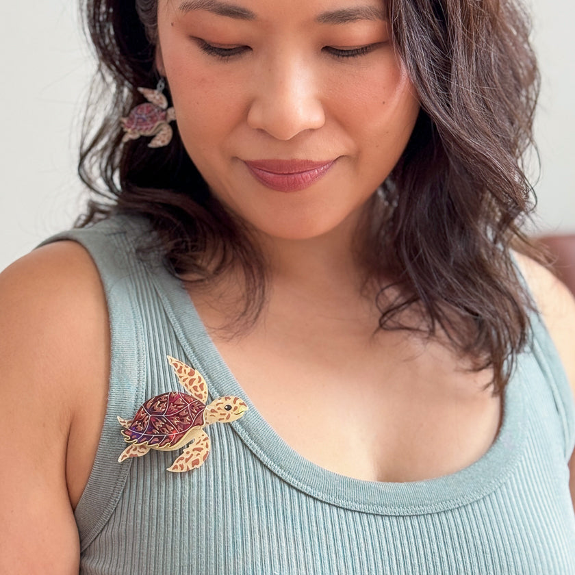 Hawksbill Turtle Brooch by Erstwilder