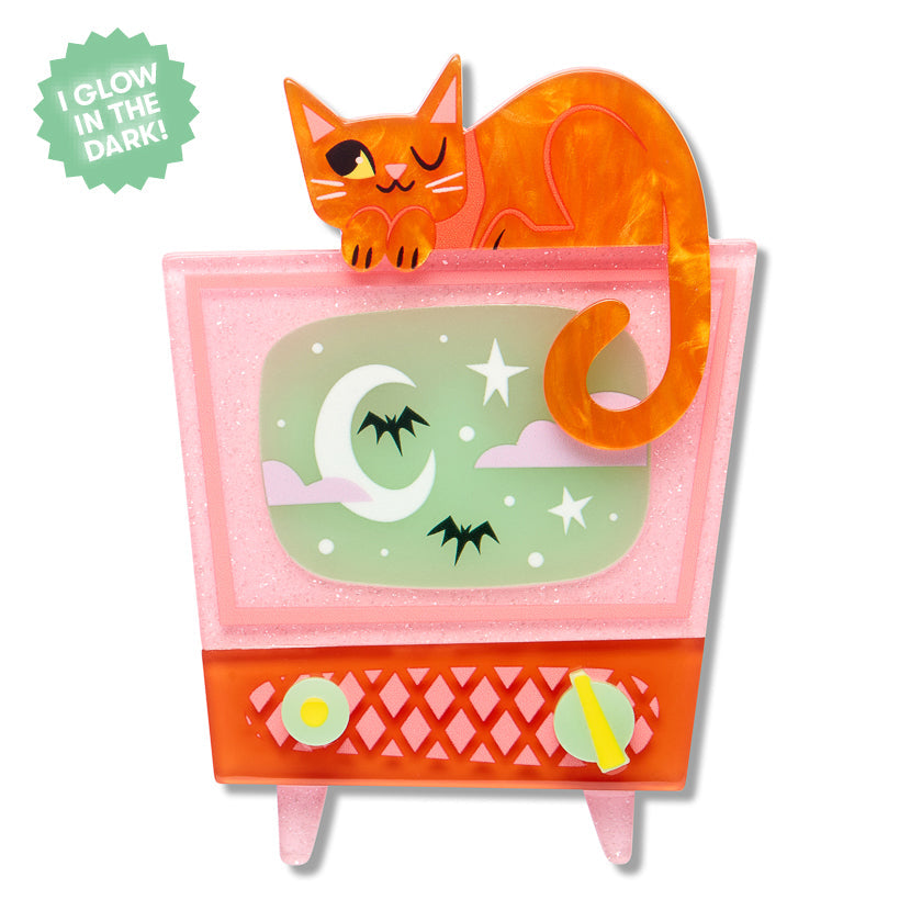 Retro Static Brooch by Erstwilder | Midnight Mischief Halloween Collection