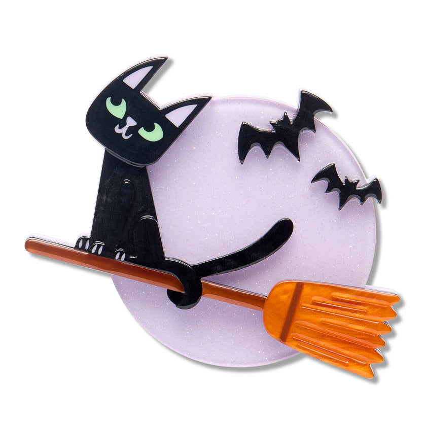 Familiar Flight Brooch by Erstwilder | Midnight Mischief Halloween Collection
