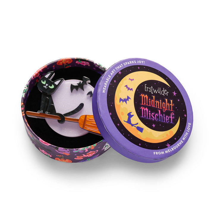 Familiar Flight Brooch by Erstwilder – back detail | Midnight Mischief Halloween Collection