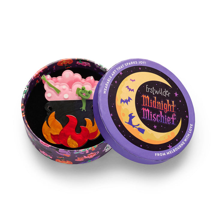 Spookin' Spa Day Brooch by Erstwilder – back detail | Midnight Mischief Halloween Collection
