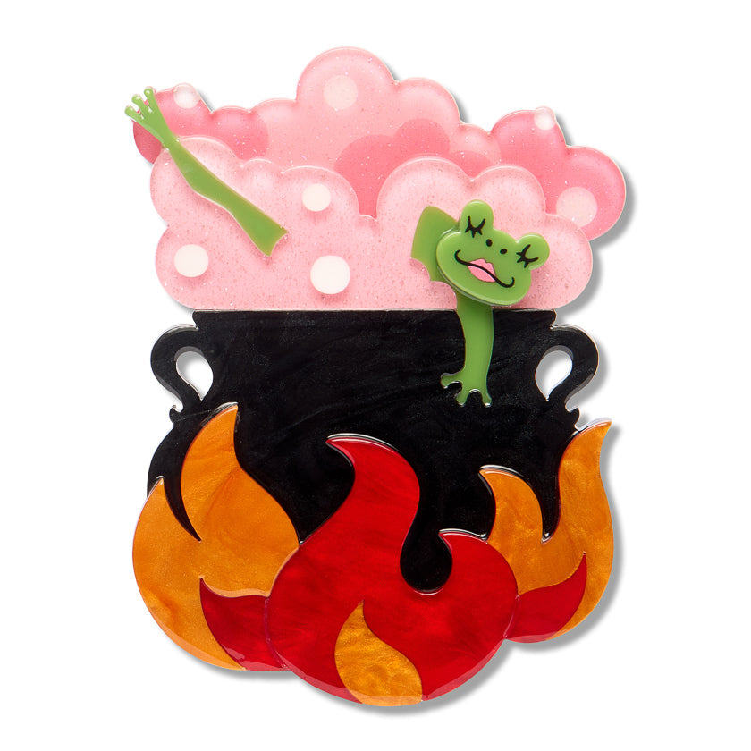 Spookin' Spa Day Brooch by Erstwilder | Midnight Mischief Halloween Collection