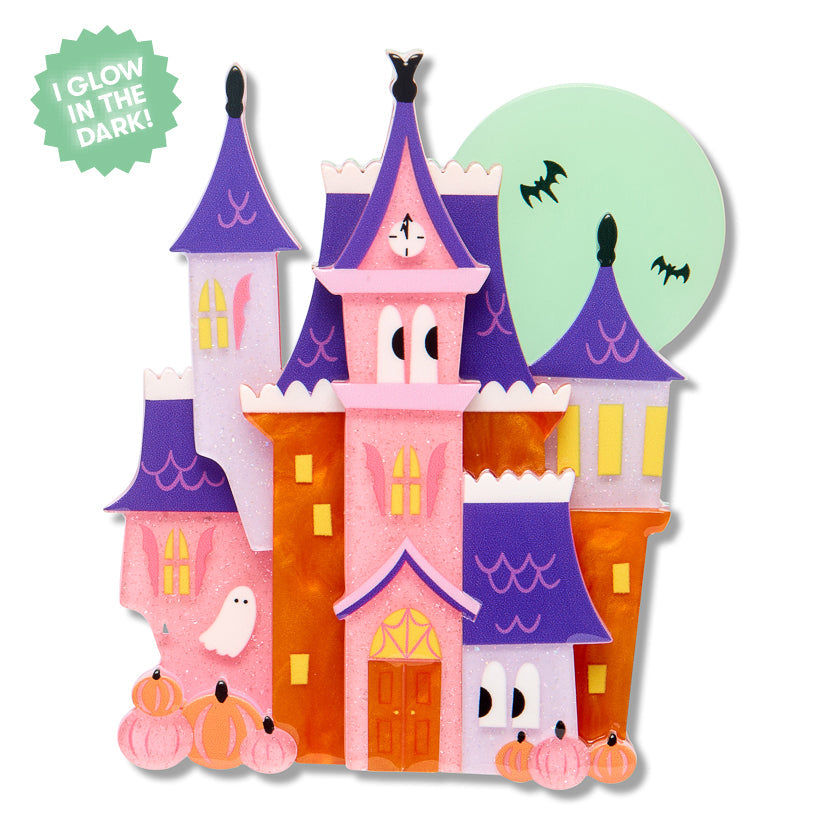Haunted Hideaway Brooch by Erstwilder | Midnight Mischief Halloween Collection