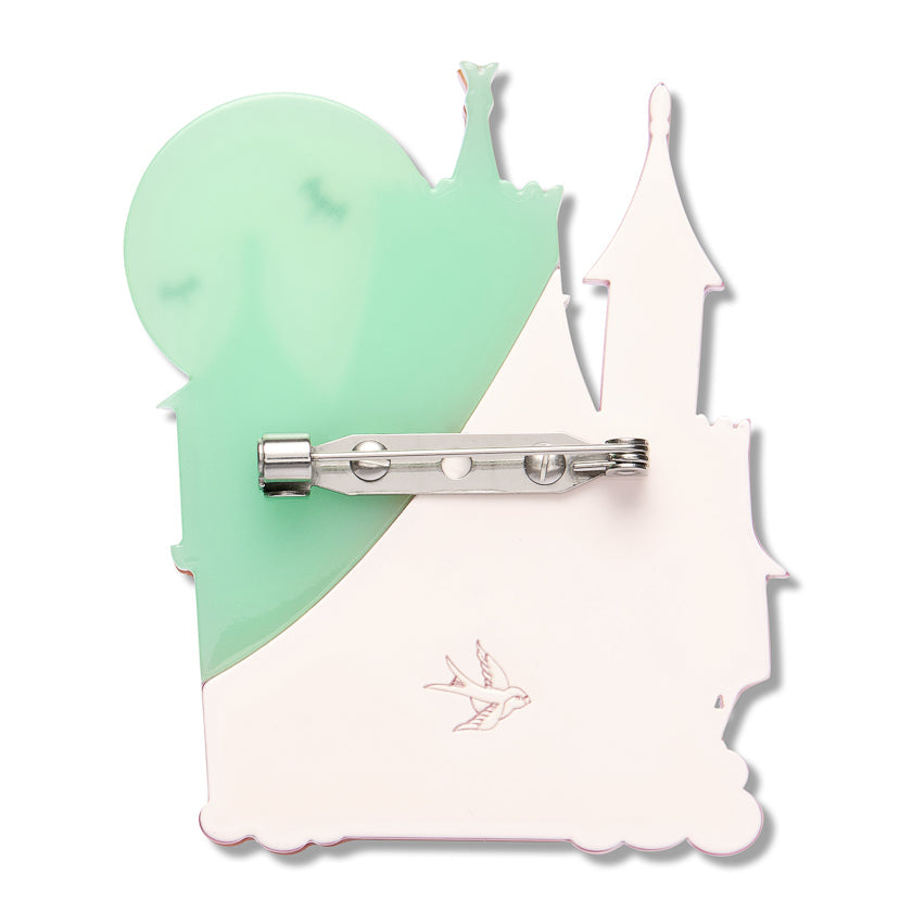 Haunted Hideaway Brooch by Erstwilder shown with gift box | Midnight Mischief Halloween Collection