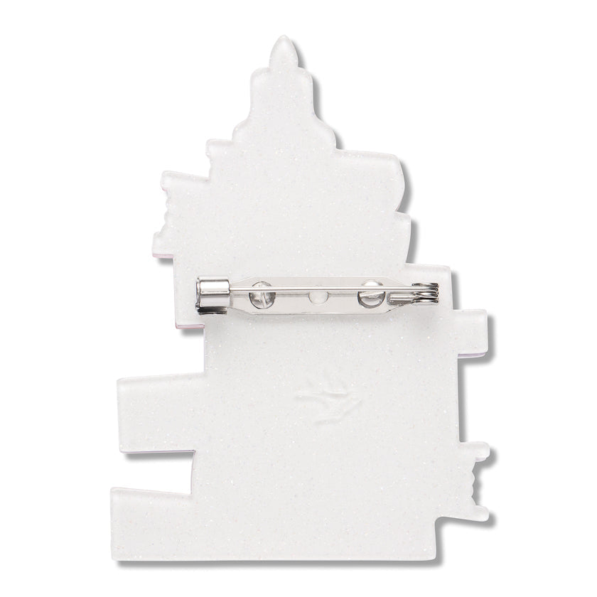 Midnight Library Brooch by Erstwilder shown with gift box | Midnight Mischief Halloween Collection