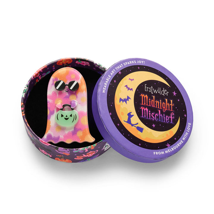 Season's Screamings Brooch by Erstwilder – back detail | Midnight Mischief Halloween Collection