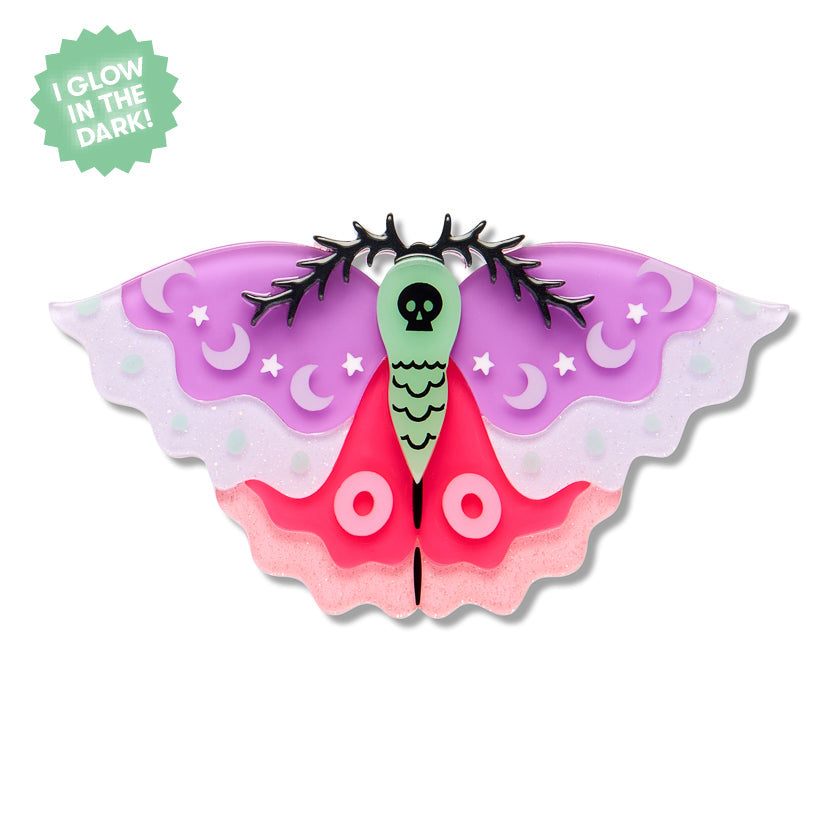 Flutter By Night Brooch by Erstwilder | Midnight Mischief Halloween Collection