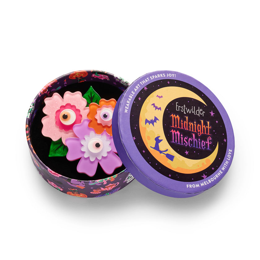 Eye Spy Brooch by Erstwilder – back detail | Midnight Mischief Halloween Collection
