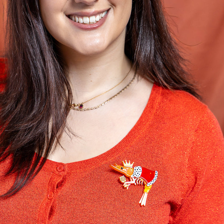 Pascal the King Prawn Brooch by Erstwilder | Pascal Parade