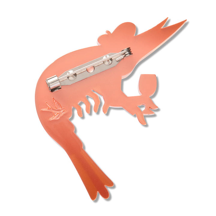 Pascal the Parisian Prawn Brooch by Erstwilder shown with gift box | Pascal Parade