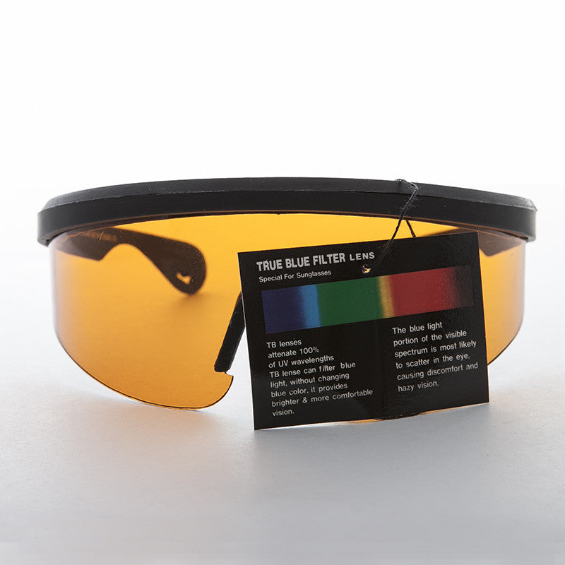 Amber Lens Wrap Sport Shield - Bolt