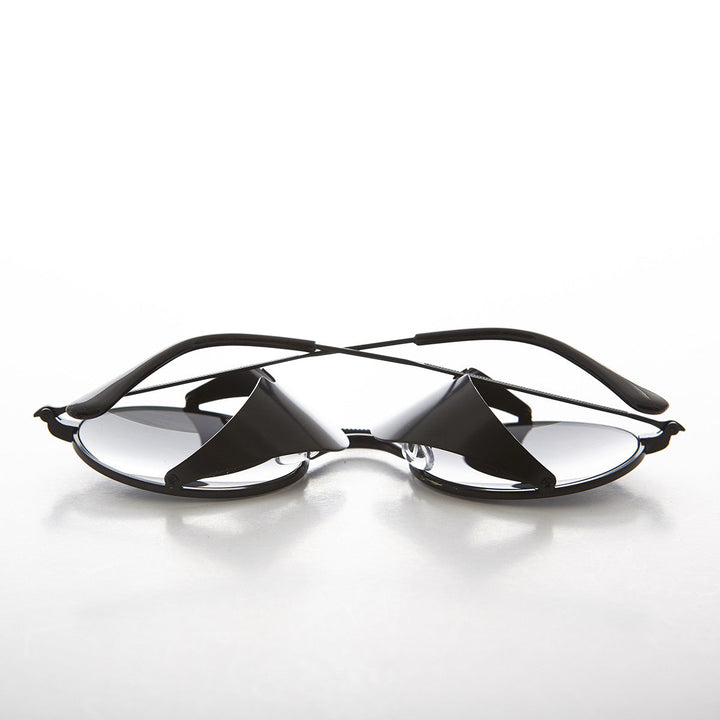 Black Steampunk Sunglass with Folding Side Shields - Bram 4