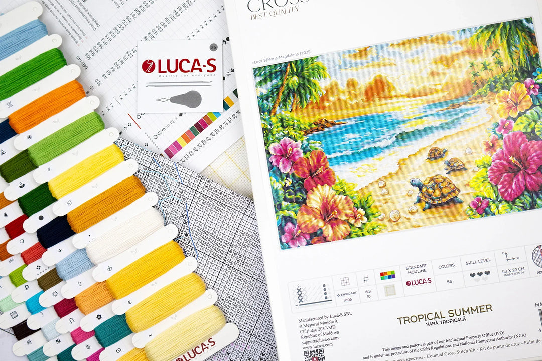 Tropical Summer Counted Cross-Stitch Kit by Luca-S BU5089L