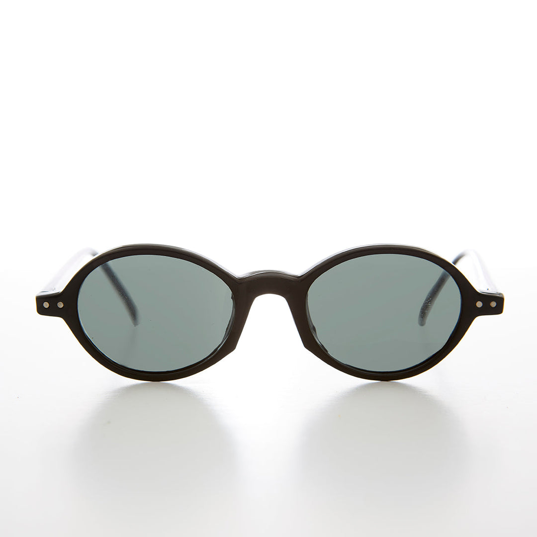 Small Oval Vintage Sunglass with Glass Lens - Burke