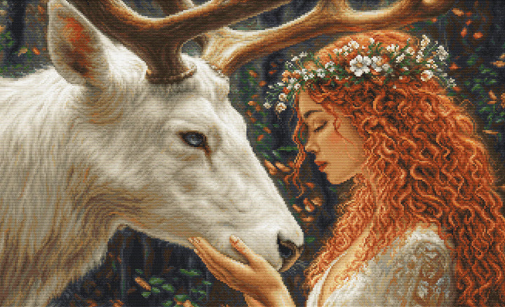 The Gentle Spirit of the Forest Counted Cross-Stitch Kit by Luca-S B724L