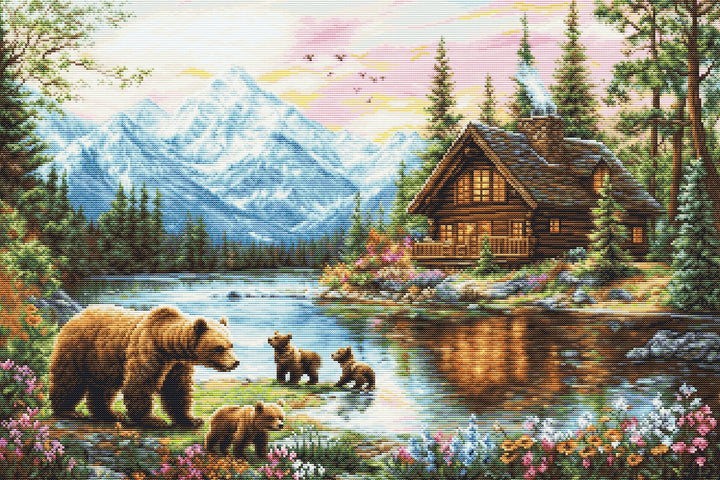 Cubs' Adventure Counted Cross-Stitch Kit by Luca-S B726L