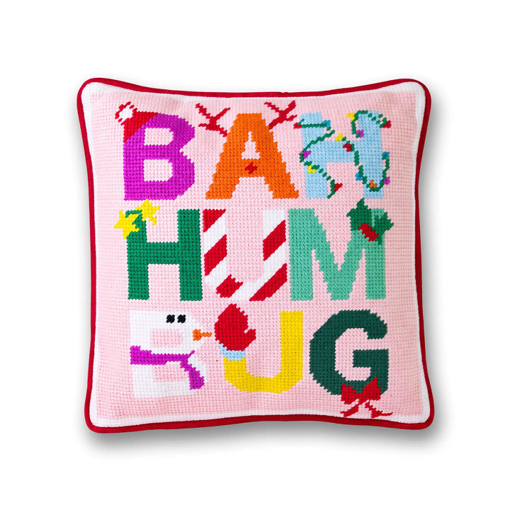 Bah Humbug Needlepoint Pillow