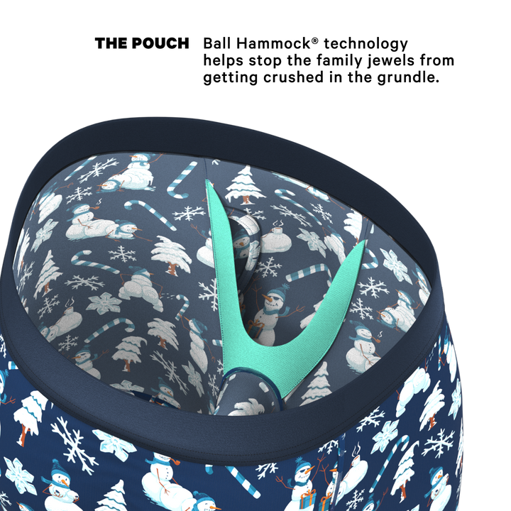 The Big Blizzard | Naughty Snowmen Long Leg Ball Hammock® Pouch Underwear With Fly