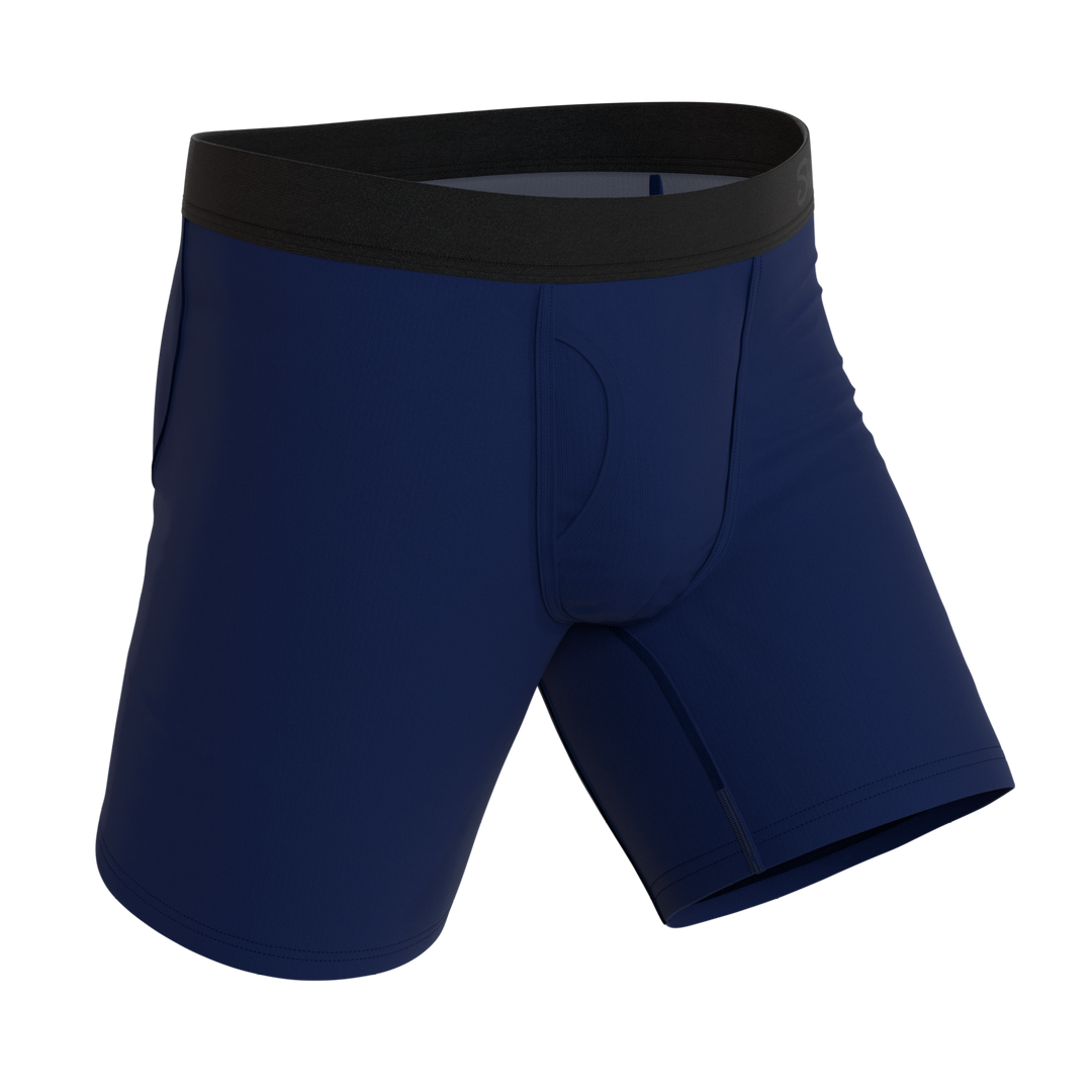 The Big Blue | Navy Long Leg Ball Hammock® Pouch Underwear With Fly