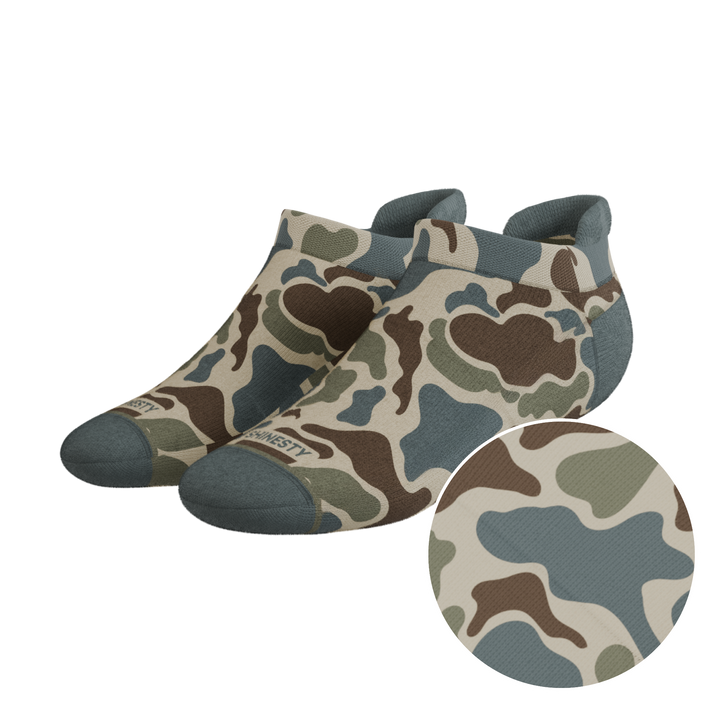 The Blender | Grey Duck Camo Heel Hammock™ Ankle Socks
