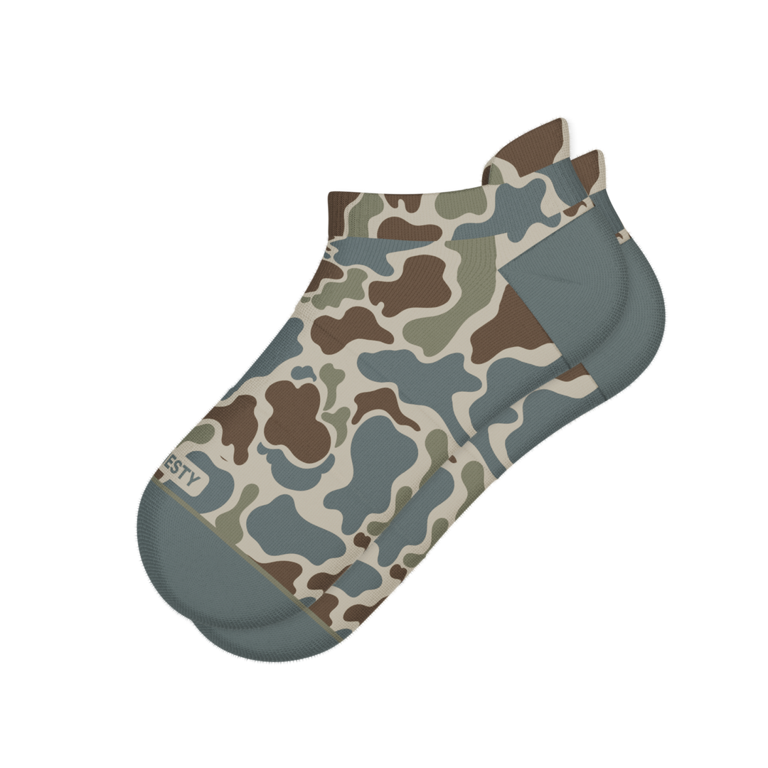 The Blender | Grey Duck Camo Heel Hammock™ Ankle Socks