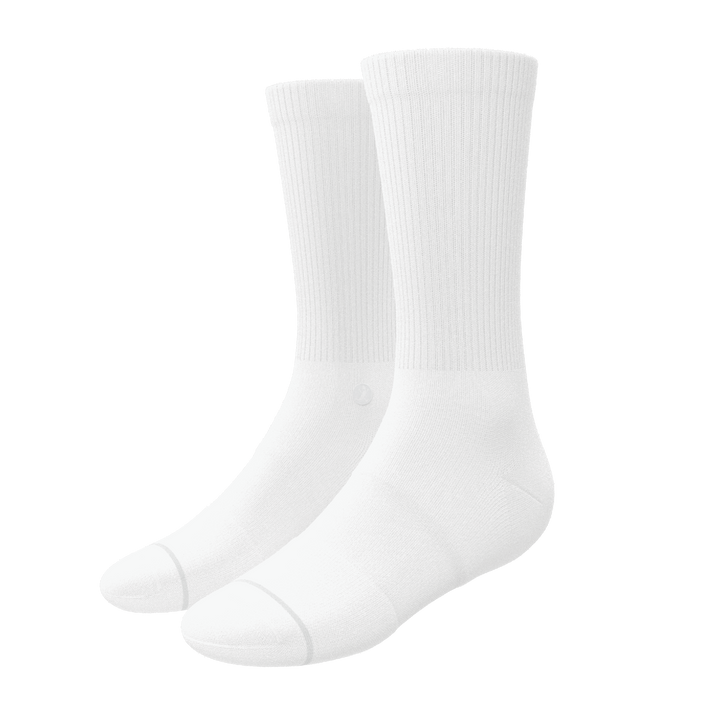 The Blizzard | Plain White Heel Hammock™ Crew Socks