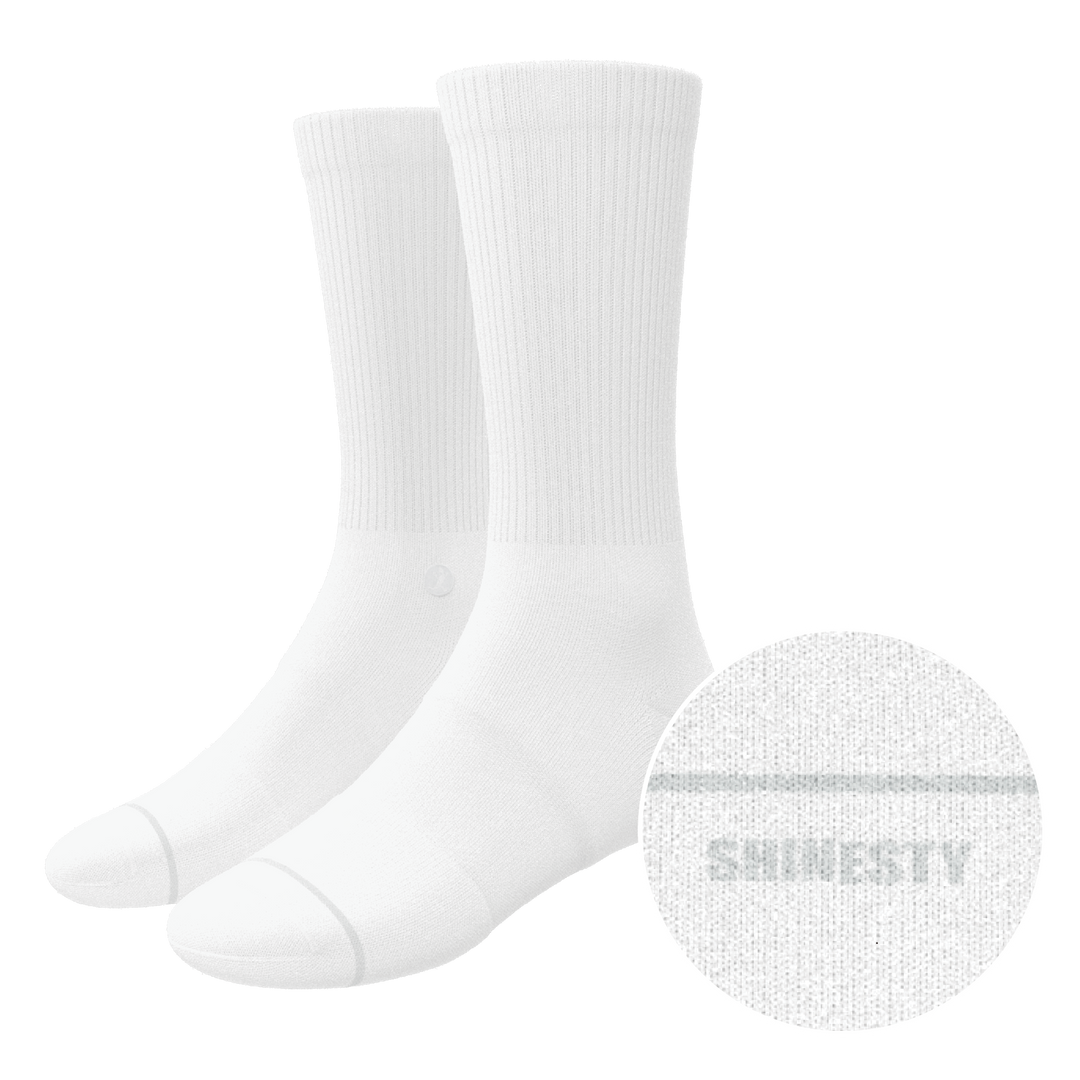 The Blizzard | Plain White Heel Hammock™ Crew Socks