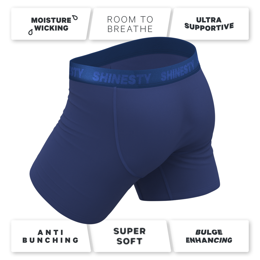 The Bloom Moon | Tonal Navy Ball Hammock® Pouch Underwear With Fly