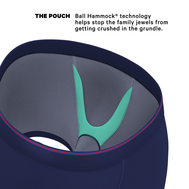 The Blueberry Pie | Red Tip Navy Ball Hammock® Pouch Underwear