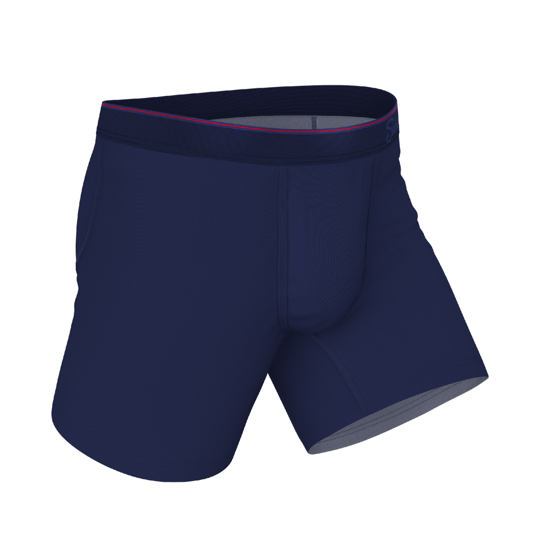 The Blueberry Pie | Red Tip Navy Ball Hammock® Pouch Underwear