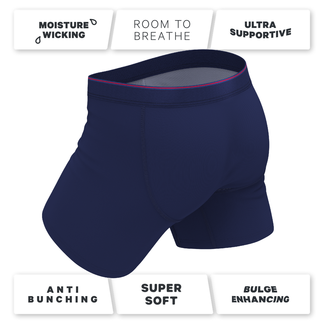 The Blueberry Pie | Red Tip Navy Ball Hammock® Pouch Underwear