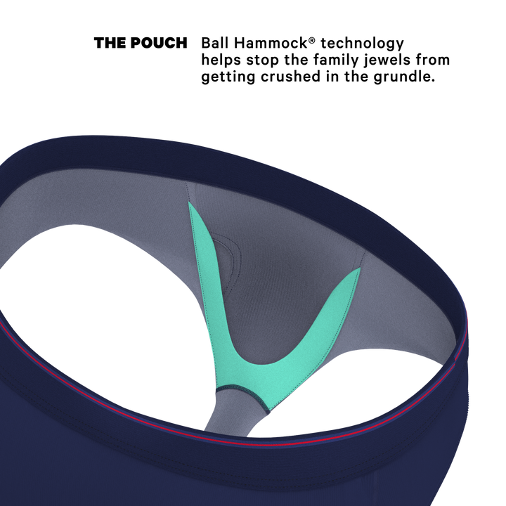 The Blueberry Pie | Red Tip Navy Ball Hammock® Pouch Underwear Briefs