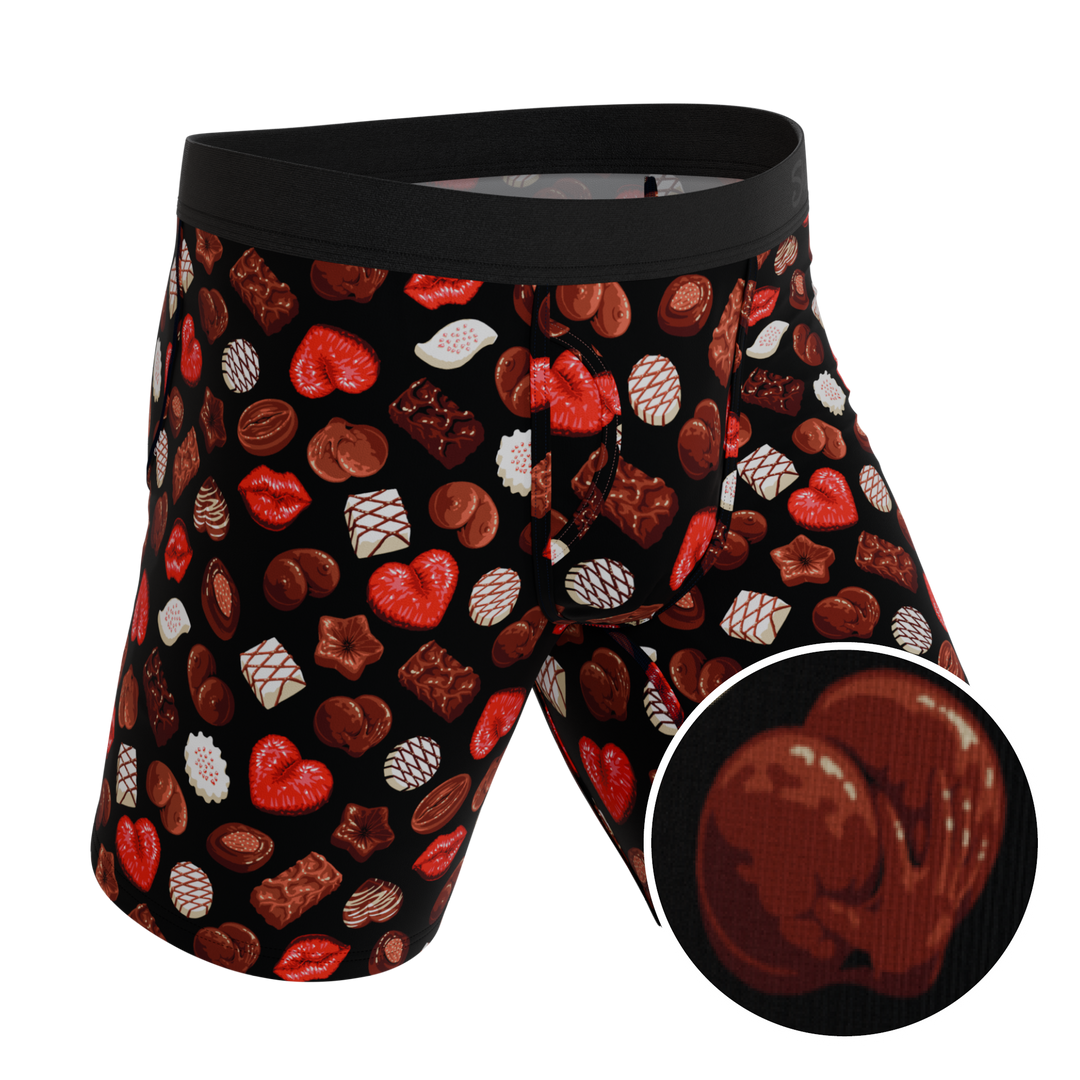 The Bonbons | Naughty Chocolate Long Leg Ball Hammock® Pouch Underwear With Fly