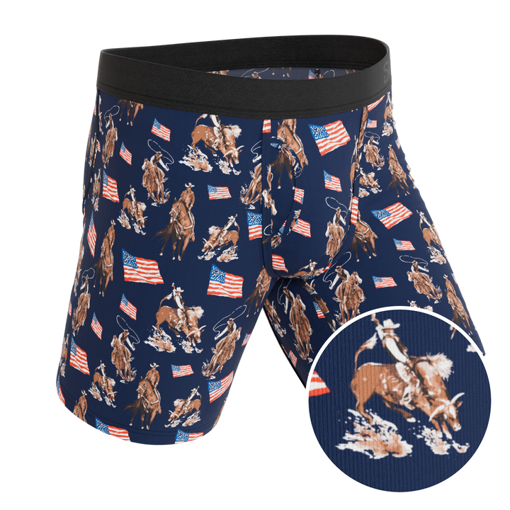 The Bootstraps & Chaps | Americana Cowboy Long Leg Ball Hammock® Pouch Underwear With Fly