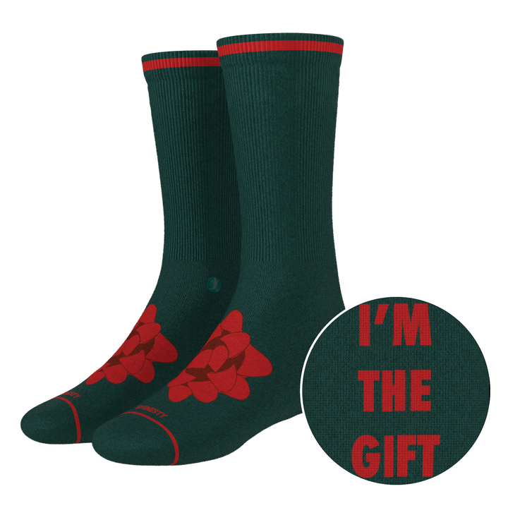 The Bow On Top | Ribbon Present Heel Hammock™ Crew Socks