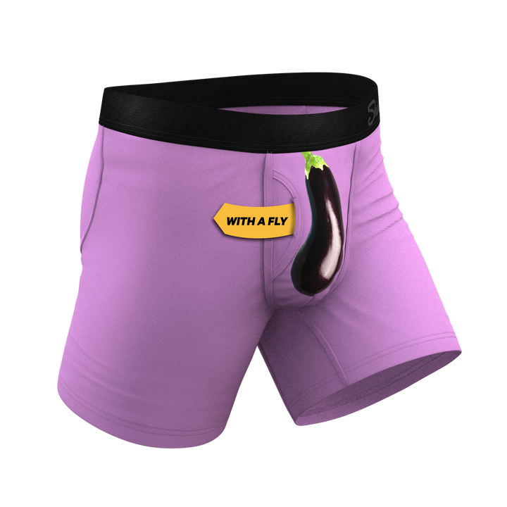 The Double Entendre | Eggplant Ball Hammock® Pouch Underwear With Fly