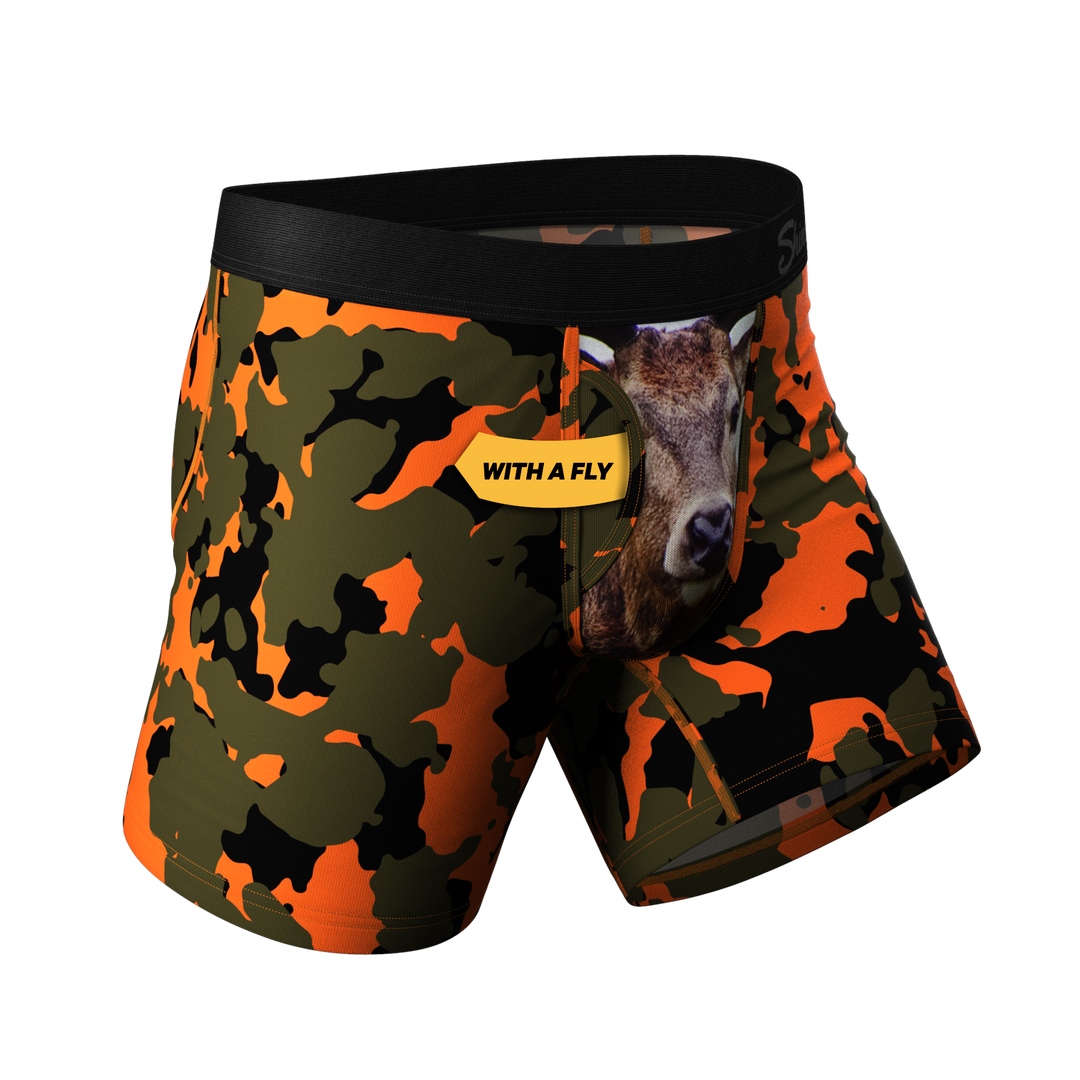 The Bambi Bunchers | Orange Camo Deer Ball Hammock® Pouch Underwear With Fly