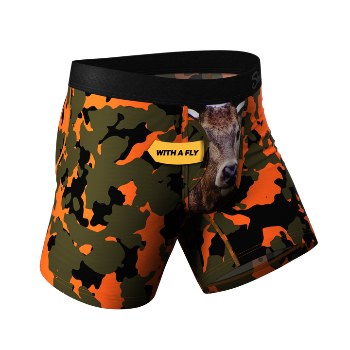 The Bambi Bunchers | Orange Camo Deer Ball Hammock® Pouch Underwear With Fly