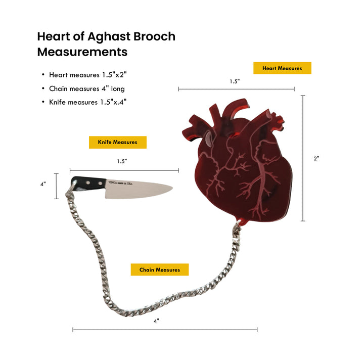 Heart of Aghast Brooch - Drop Dead Red