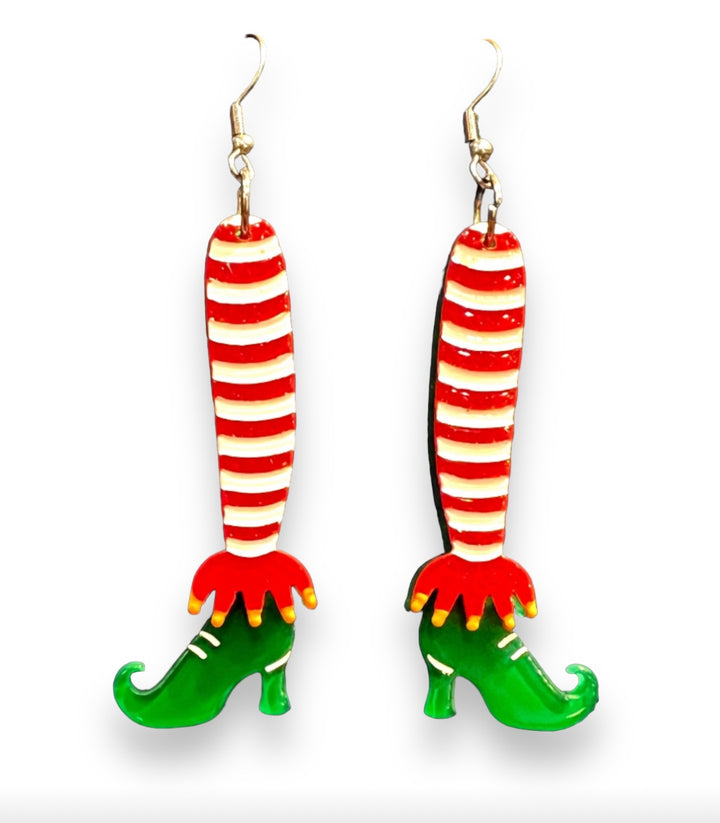 Elfin Around Christmas Fun Earrings by Lipstick & Chrome