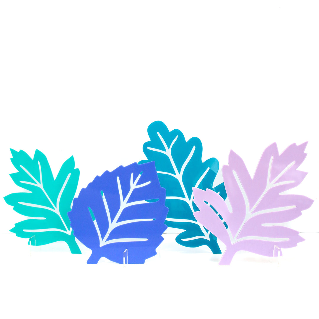 Acrylic fall leaves - cool tones